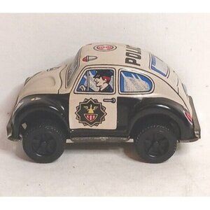 Yonezawa VW Volkswagon Beetle Police Vintage Tin Litho Japan Good Condition